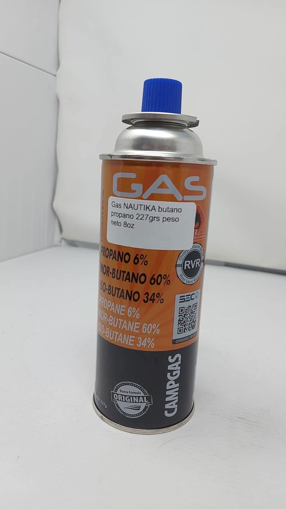 Gas NAUTIKA butano/propano 227grs peso neto 8oz