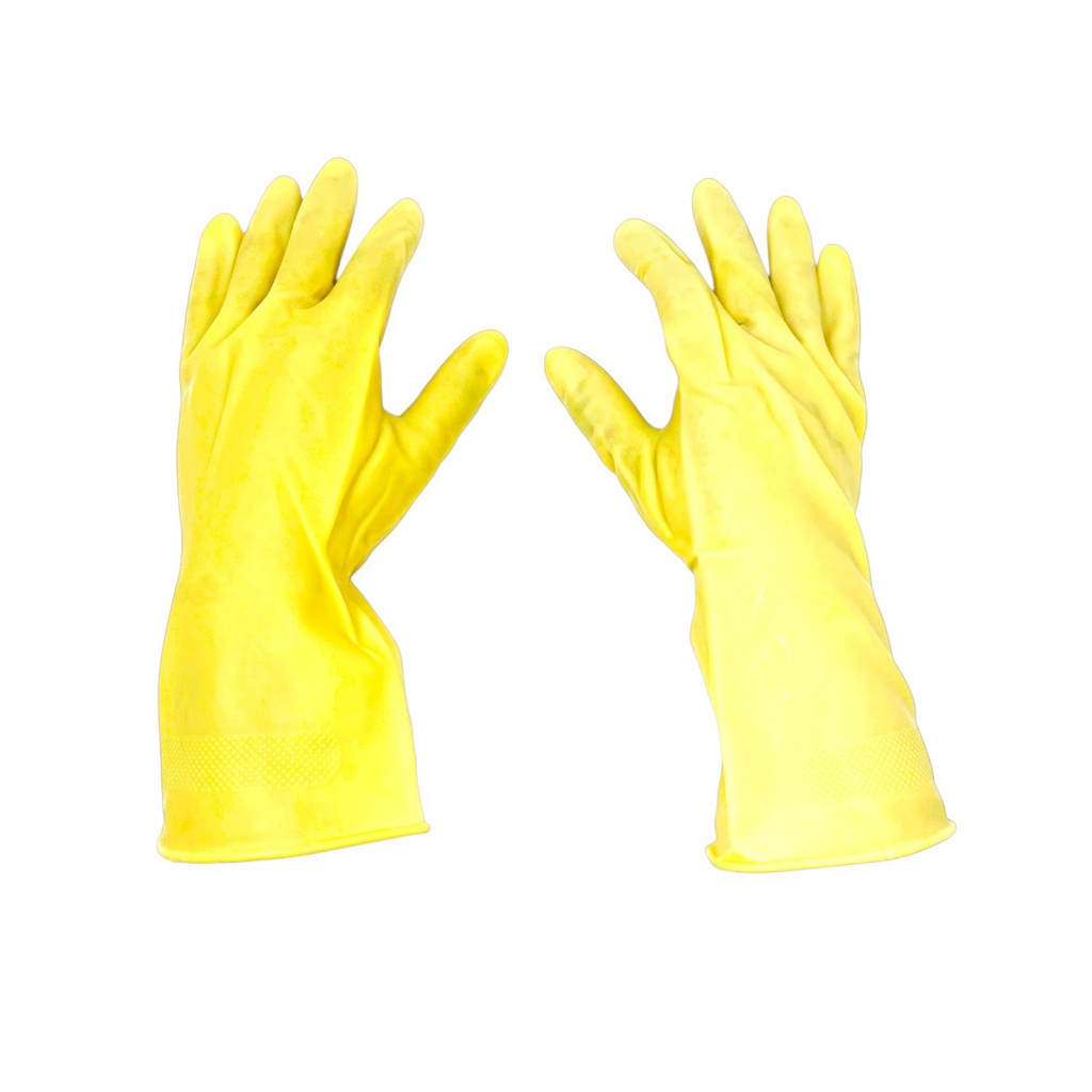 Guante de plástico amarillo